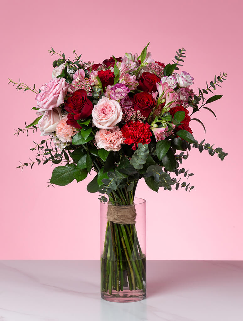 Stand By Me Double Roses Arrangement in Vase