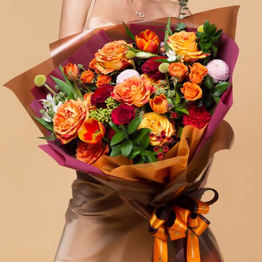 Girl on Fire Single Roses Bouquet