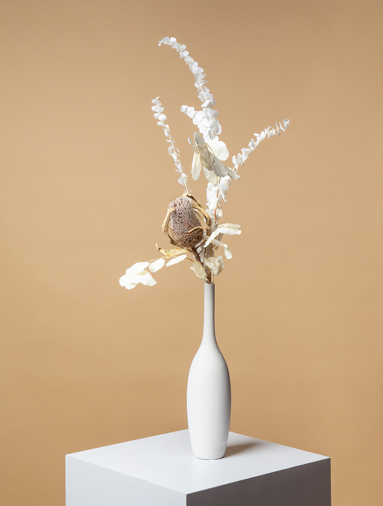 White Serenity Dried Flower Arrangement