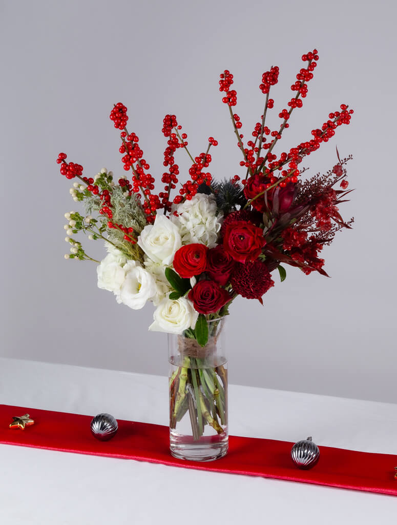 christmas flowers in a vase
