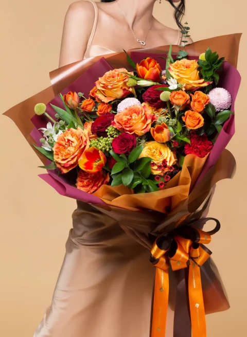 Orange rose bouquet
