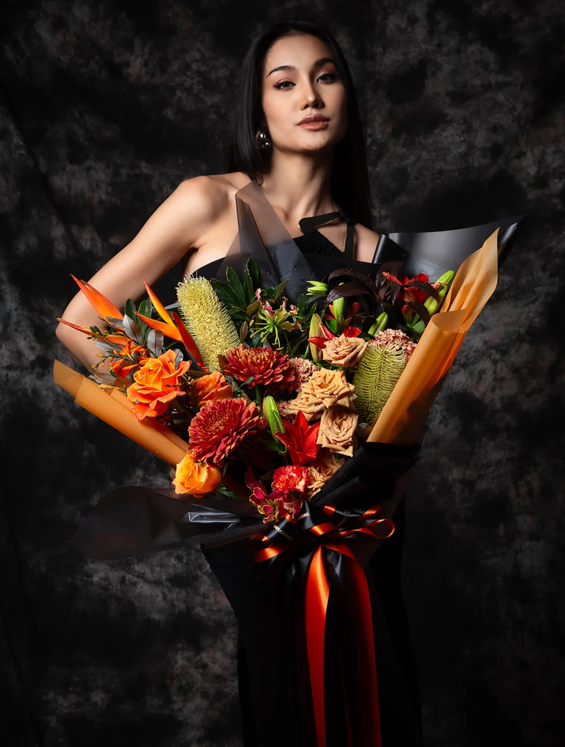 Orange-brown Halloween bouquet