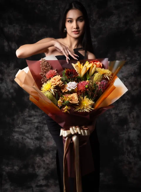 Halloween Yellow Lily Bouquet