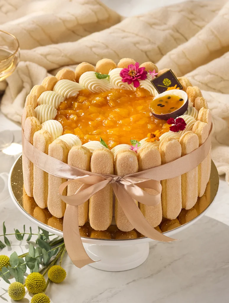 Peach & Passionfruit Cake - Flower arrangement