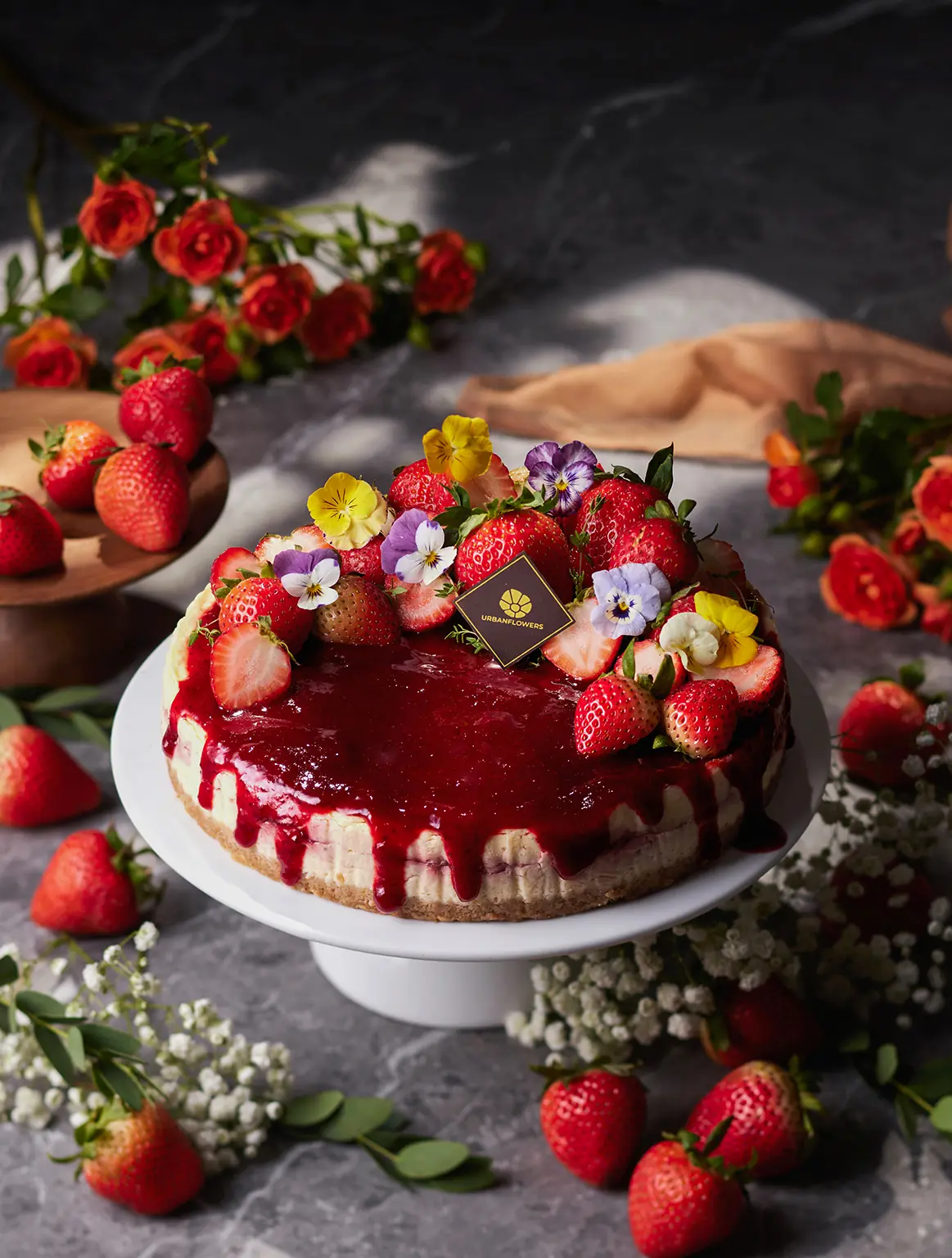 3 ปอนด์ - 20 ซม. Size - ชีสเค้กสตรอว์เบอร์รี่