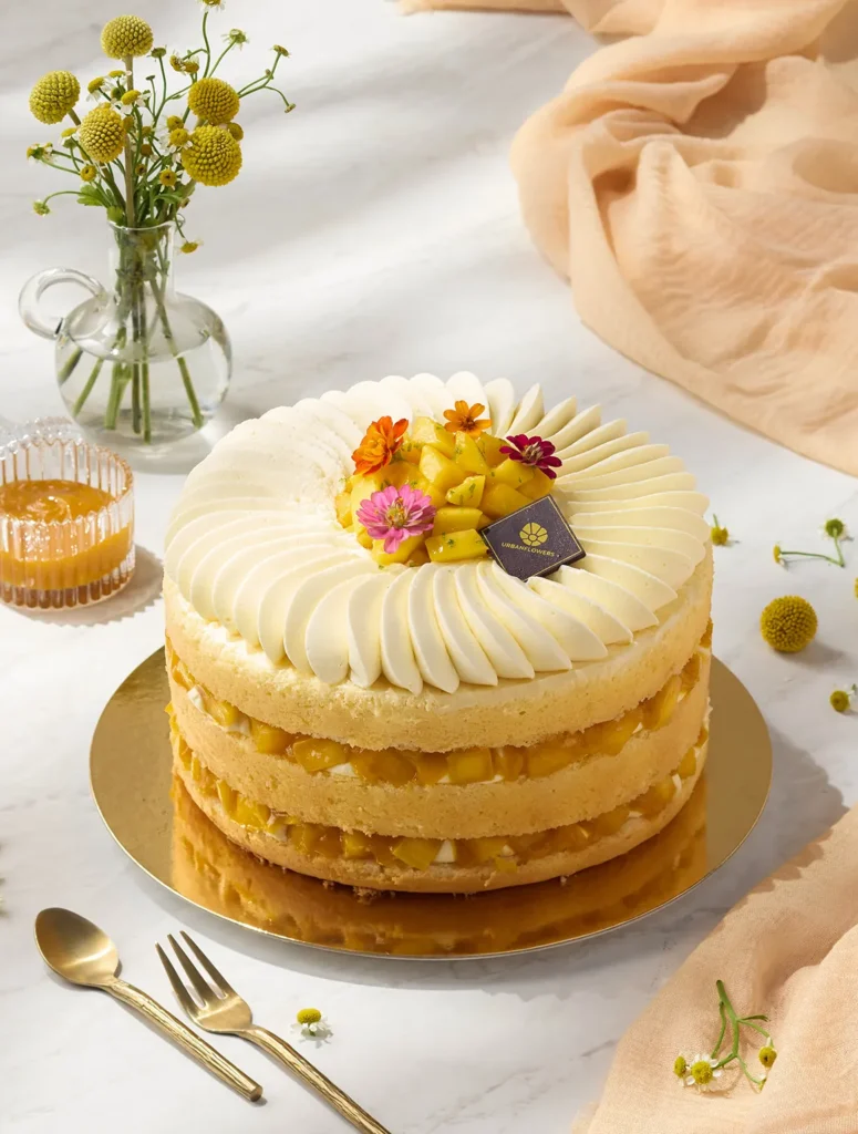 Mango Coconut Cake - Flower arrangement