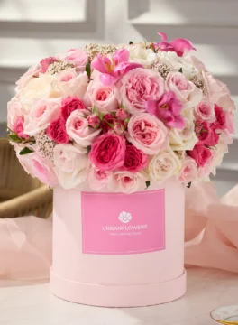 Pink flower box, pink rose box