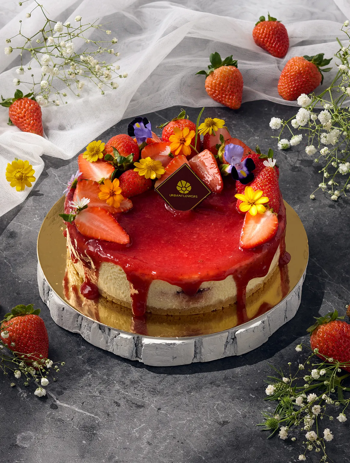 1 ปอนด์ - 15 ซม. Size - ชีสเค้กสตรอว์เบอร์รี่