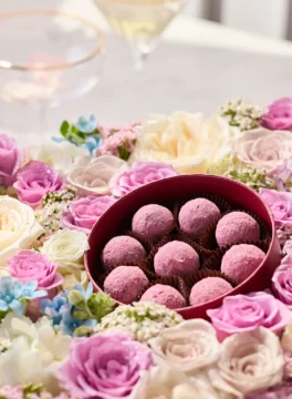Truffles and flowers, gifts for your lover