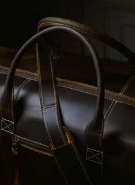 Men's leather travel bag