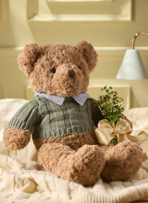 Dark brown teddy bear, size 50 cm.