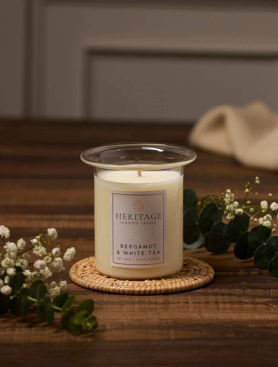 เทียนหอมกลิ่นเบอร์กาม็อต-ชาขาว