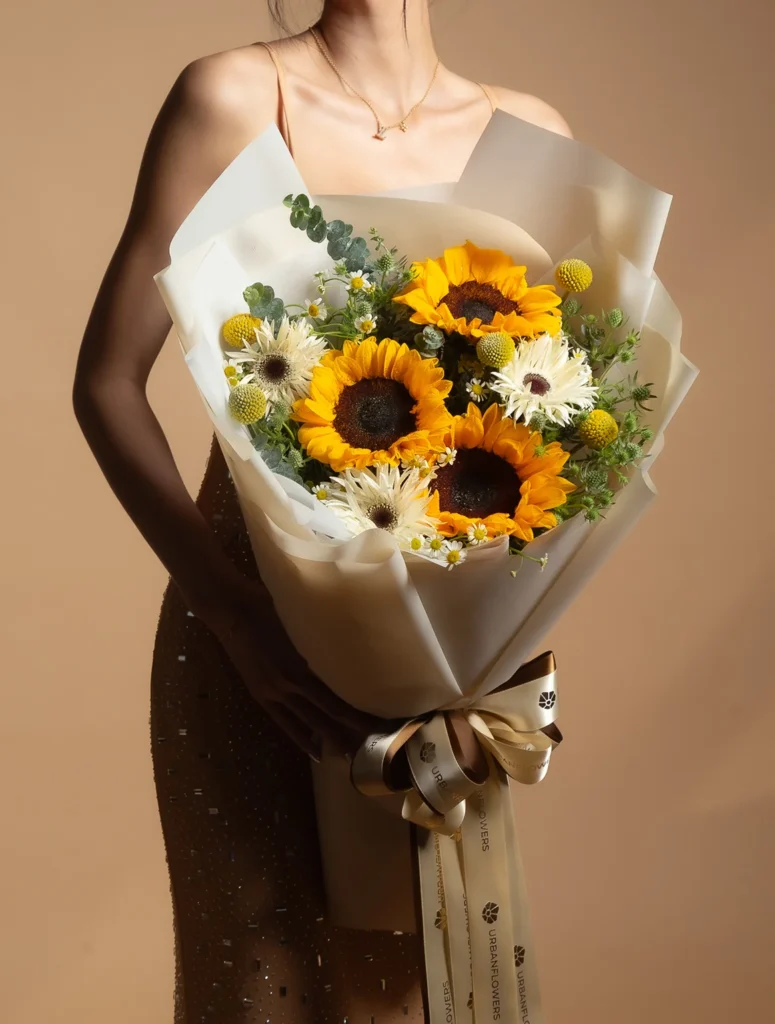 Congratulatory flowers, sunflowers