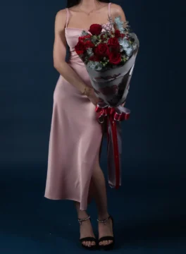 All red roses, Valentine's Day bouquet