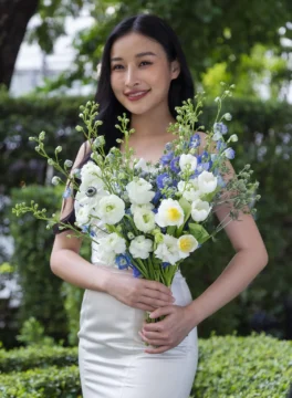 ช่อดอกไม้เจ้าสาว ดอกเดลฟีเนียม