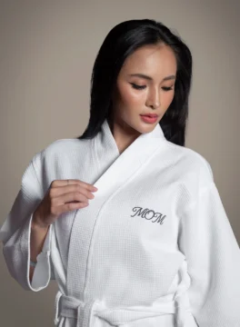 Elegant bathrobe for Mom with packaging