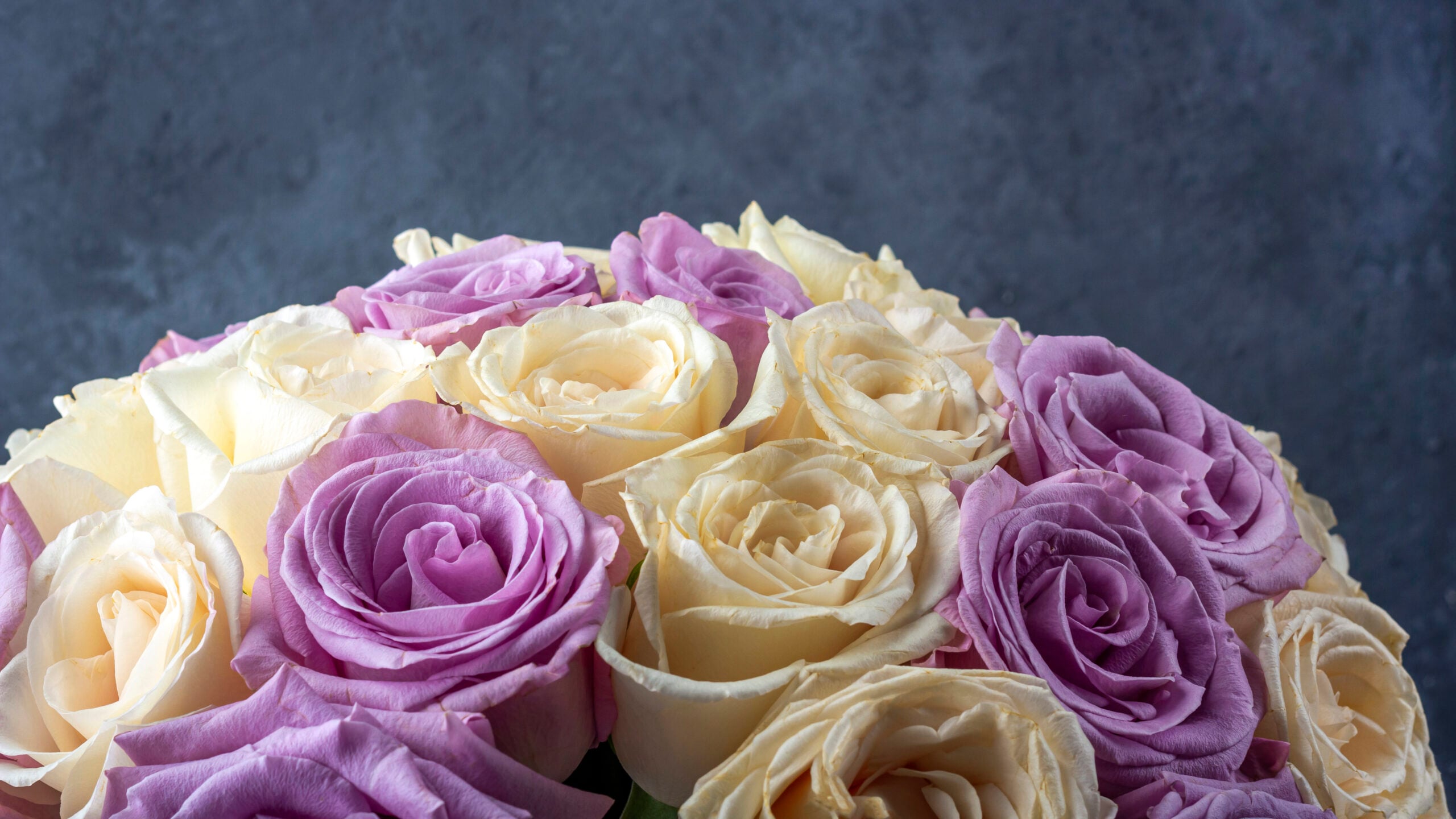 White and Purple Rose Bouquet