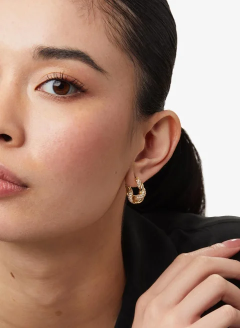 Idun Earrings 18k Gold Vermeil Hoops | UrbanFlowers Bangkok