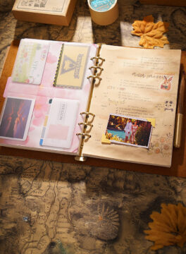 Brown leather travel book