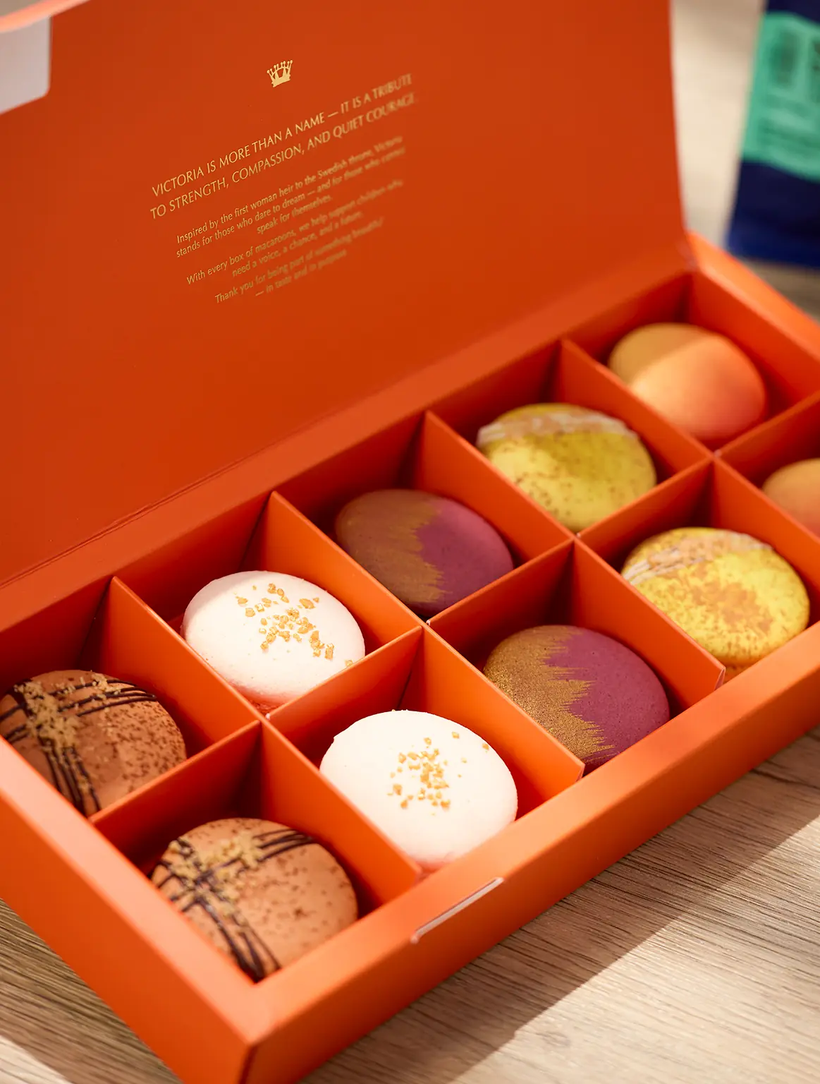 กล่องมาการองวิคตอเรียแบบคละแบบ 10 ชิ้น แบบซูมใกล้