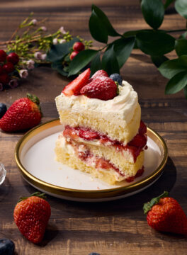 Strawberry cake inside
