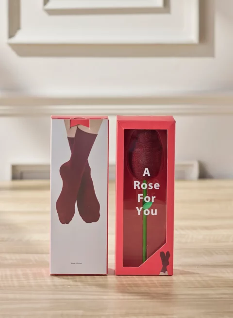 Single Red Rose Socks