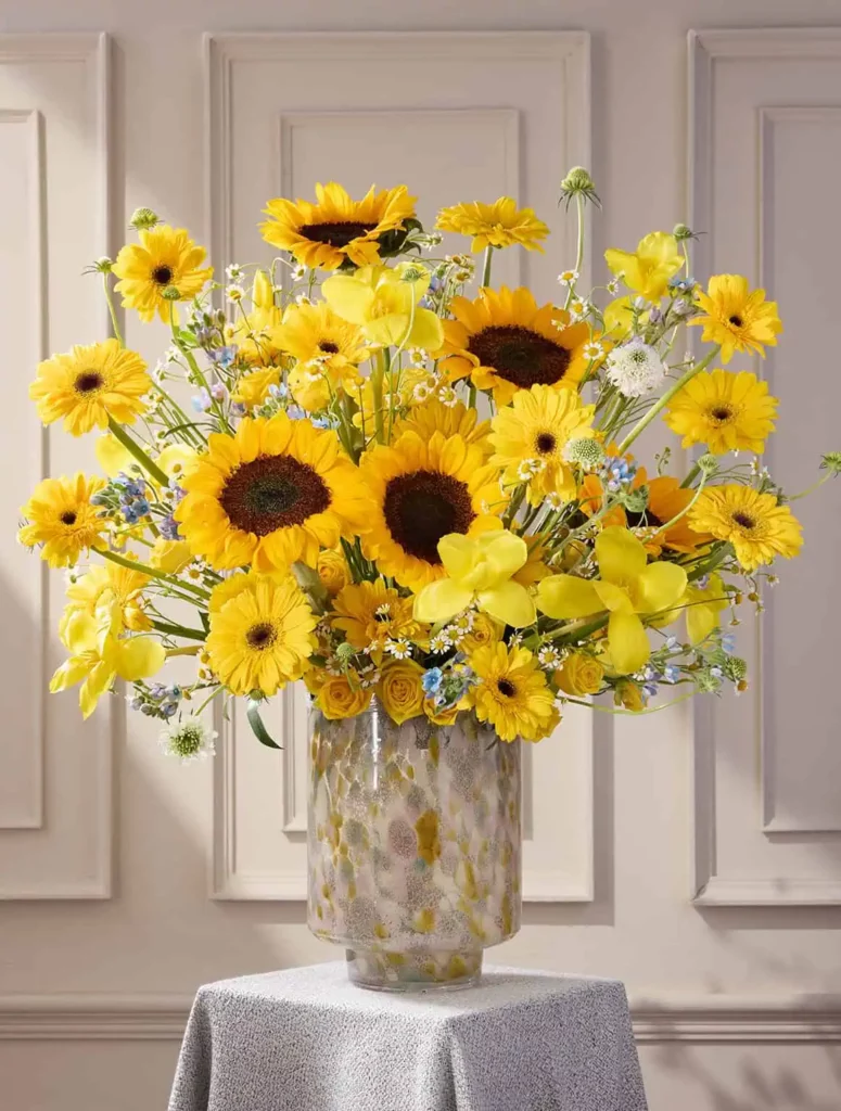 Sunflower Yellow Gerbera & Orchid Bouquet