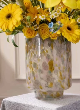 Yellow Art Glass Vase