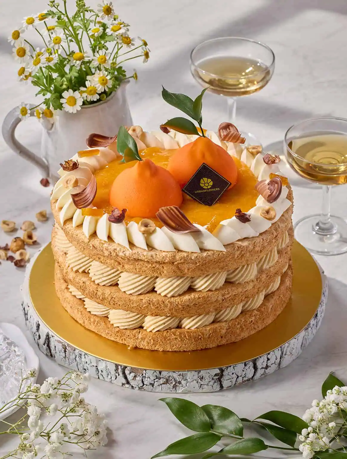 Orange Hazelnut Dacquoise Cake