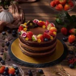 1lb - 15cm - Chocolate Mousse Cake with Strawberries Ganache
