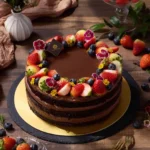 3lb - 20cm - Chocolate Mousse Cake with Strawberries Ganache